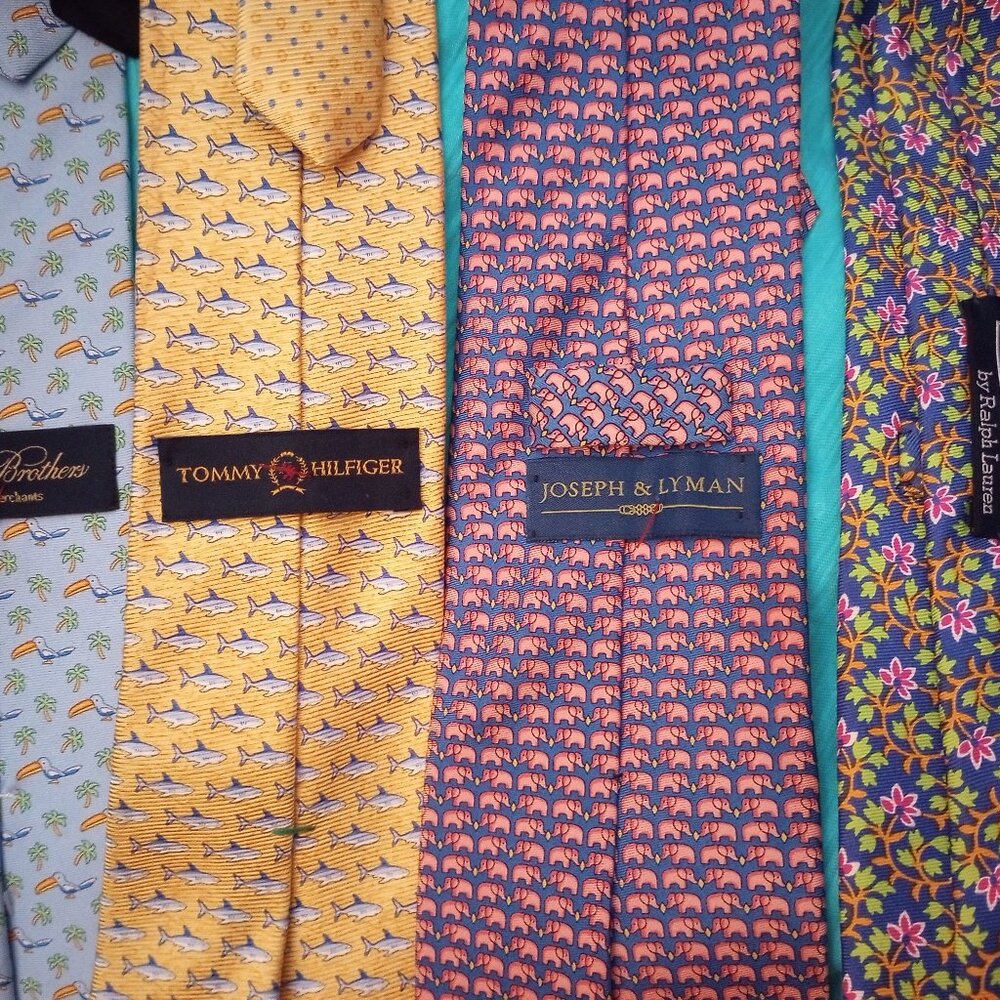 Silk tie Lot 4, Polo Ralph Lauren, Brooks Brothers, Joseph Lyman, Tommy Hilfiger